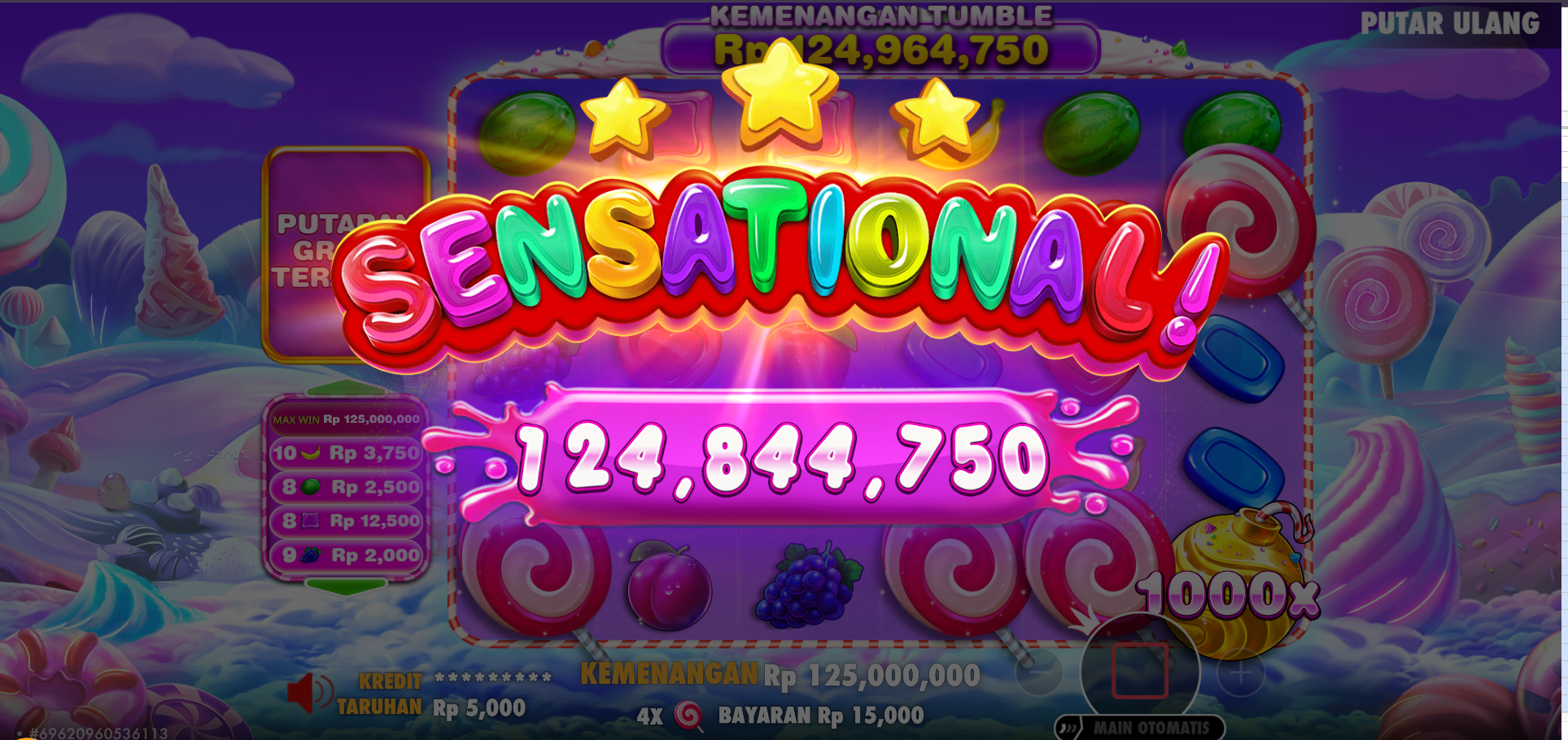 Jackpot Manis di Sweet Bonanza 1000